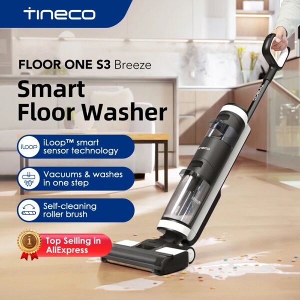 Tineco Floor One S3 Breeze Stofzuiger Vloerreiniger Draadloze Nat Droog Elektrische Mop